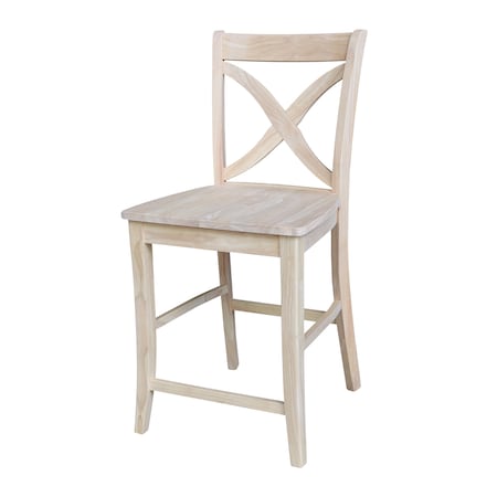 International Concepts Vineyard Counter Height Stool, 24" Seat Height, Unfinished S-142